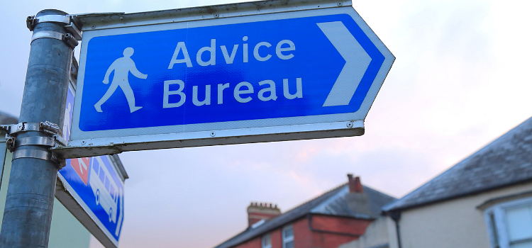 Pedestrian sign for Advice Bureau